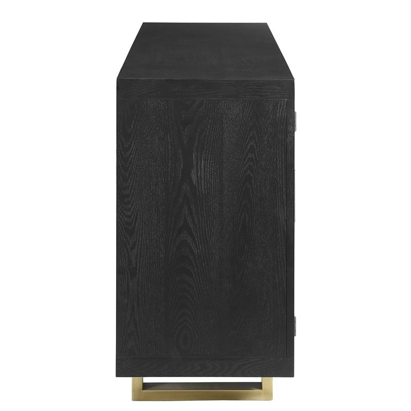 Pemberly Row Rubbed Charcoal 8-Piece Dining Set with Gray Side Chairs