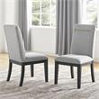 Pemberly Row Rubbed Charcoal 8-Piece Dining Set with Gray Side Chairs