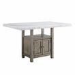 Pemberly Row White Marble and Driftwood 5-Piece Counter Height Set