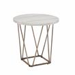 Pemberly Row Contemporary Faux White Marble 3-Pack Metal Occasional Set