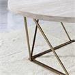 Pemberly Row Contemporary Faux White Marble 3-Pack Metal Occasional Set