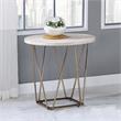 Pemberly Row Contemporary Faux White Marble 3-Pack Metal Occasional Set