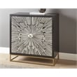 Pemberly Row Black and Ivory 2-Door Sunburst Wood Accent Cabinet