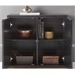 Pemberly Row Black and Ivory 2-Door Sunburst Wood Accent Cabinet