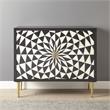 Pemberly Row Contemporary Black and Ivory 2-Door Wood Accent Cabinet