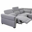 Pemberly Row Contemporary Gray Tweed Fabric Power Reclining Sectional