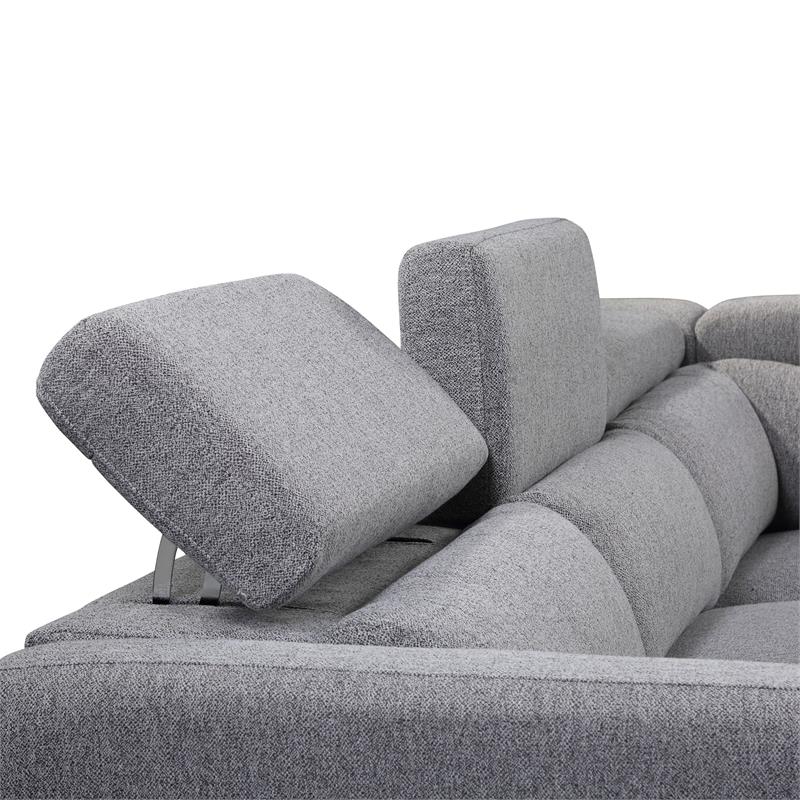 Pemberly Row Contemporary Gray Tweed Fabric Power Reclining Sectional