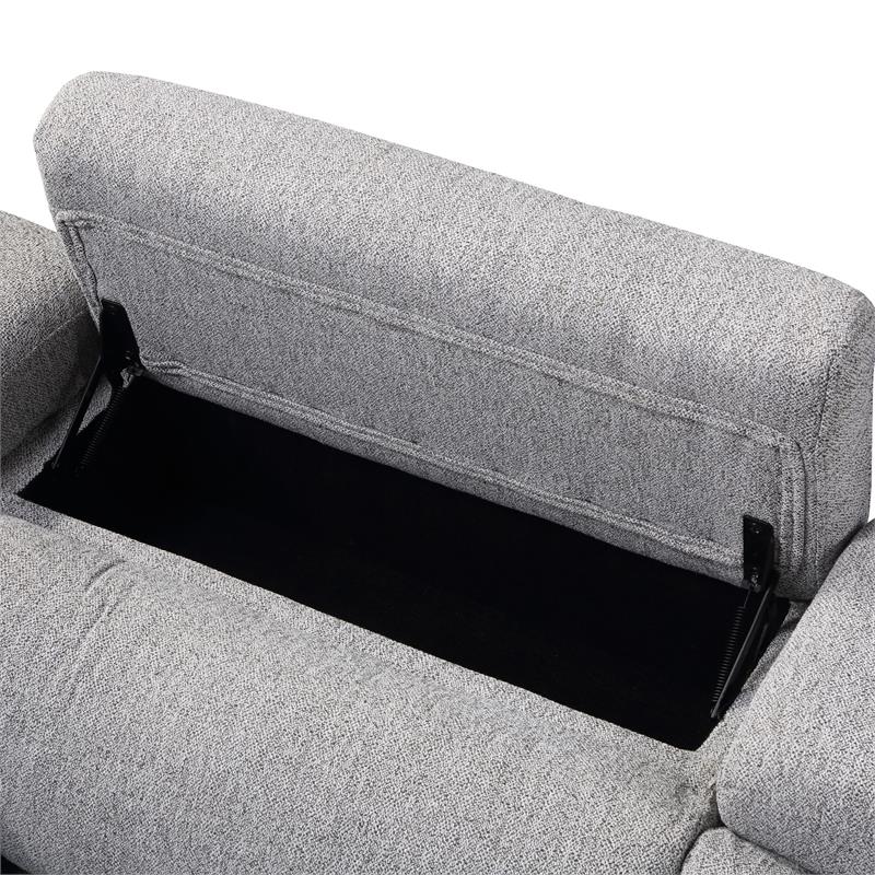 Pemberly Row Contemporary Gray Tweed Fabric Power Reclining Sectional