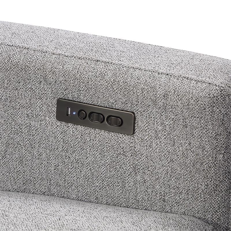 Pemberly Row Contemporary Gray Tweed Fabric Power Reclining Sectional