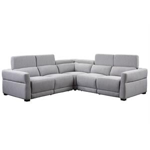 Pemberly Row Contemporary Gray Tweed Fabric Power Reclining Sectional