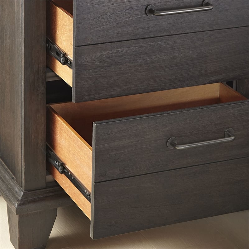 Pemberly Row Chocolate and Honey Brown Wood Two-Drawer Nightstand