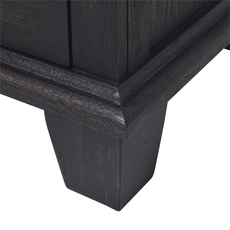 Pemberly Row Chocolate and Honey Brown Wood Two-Drawer Nightstand