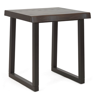 Pemberly Row Contemporary Live Edge Cherry and Ebony Wood End Table