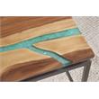 Pemberly Row Natural Wood with Emerald Green Inlay 3-Piece Occasional Set