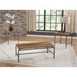 Pemberly Row Natural Wood with Emerald Green Inlay 3-Piece Occasional Set