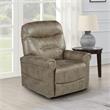 Pemberly Row Light Brown Faux Leather Power Lift Chair w/ Heat & Massage