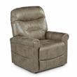 Pemberly Row Light Brown Faux Leather Power Lift Chair w/ Heat & Massage