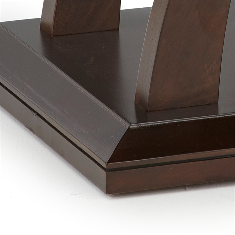 Pemberly Row Contemporary Square End Table in Espresso Cherry Wood