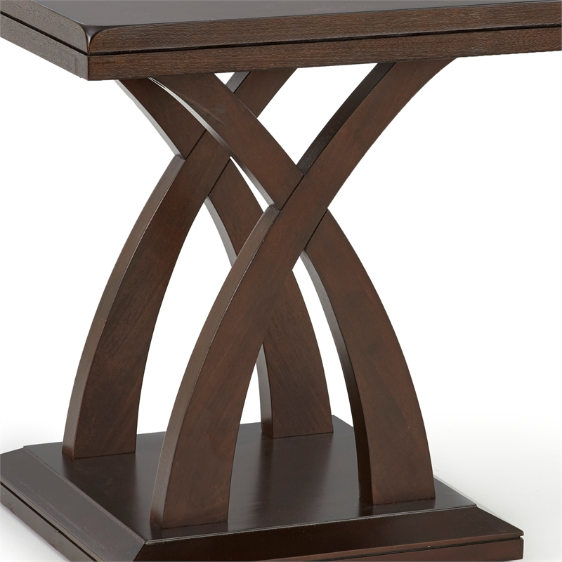 Pemberly Row Contemporary Square End Table in Espresso Cherry Wood
