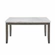Pemberly Row Transitional Mossy Gray and Marble 7-Piece Dining Set