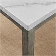 Pemberly Row Transitional Mossy Gray and Marble 7-Piece Dining Set