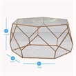 Pemberly Row Contemporary Hexagonal Clear Glass and Metal Cocktail Table
