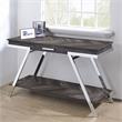 Pemberly Row Contemporary Dark Gray Wood and Laminate Sofa Table