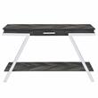 Pemberly Row Contemporary Dark Gray Wood and Laminate Sofa Table