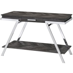Pemberly Row Contemporary Dark Gray Wood and Laminate Sofa Table