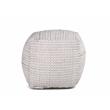 Pemberly Row Modern Transitional Square Handwoven Ivory Wool Pouf