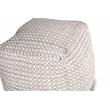 Pemberly Row Modern Transitional Square Handwoven Ivory Wool Pouf