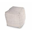 Pemberly Row Modern Transitional Square Handwoven Ivory Wool Pouf