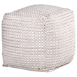 Pemberly Row Modern Transitional Square Handwoven Ivory Wool Pouf