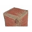 Pemberly Row Transitional Square Handwoven Cinnamon/ Khaki Jute Pouf