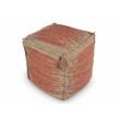Pemberly Row Transitional Square Handwoven Cinnamon/ Khaki Jute Pouf
