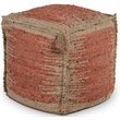 Pemberly Row Transitional Square Handwoven Cinnamon/ Khaki Jute Pouf