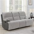 Pemberly Row Transitional Fabric Recliner Sofa in Light Gray