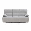 Pemberly Row Transitional Fabric Recliner Sofa in Light Gray