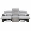 Pemberly Row Transitional Fabric Recliner Sofa in Light Gray