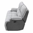Pemberly Row Transitional Fabric Recliner Sofa in Light Gray
