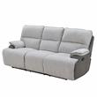 Pemberly Row Transitional Fabric Recliner Sofa in Light Gray
