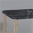 Pemberly Row Transitional Black Faux Marble and Gold Metal End Table