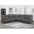 Pemberly Row Charcoal Faux Leather 6-Piece Power Reclining Sectional