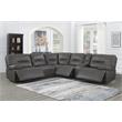 Pemberly Row Charcoal Faux Leather 6-Piece Power Reclining Sectional