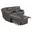 Pemberly Row Charcoal Faux Leather 6-Piece Power Reclining Sectional