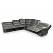 Pemberly Row Charcoal Faux Leather 6-Piece Power Reclining Sectional