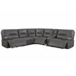 Pemberly Row Charcoal Faux Leather 6-Piece Power Reclining Sectional