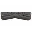 Pemberly Row Charcoal Faux Leather 6-Piece Power Reclining Sectional