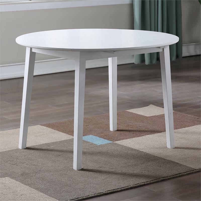 Pemberly Row Modern / Contemporary White Wood Drop-leaf Dining Table