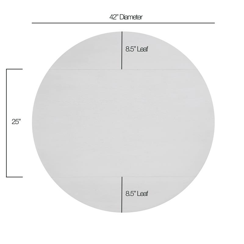 Pemberly Row Modern / Contemporary White Wood Drop-leaf Dining Table